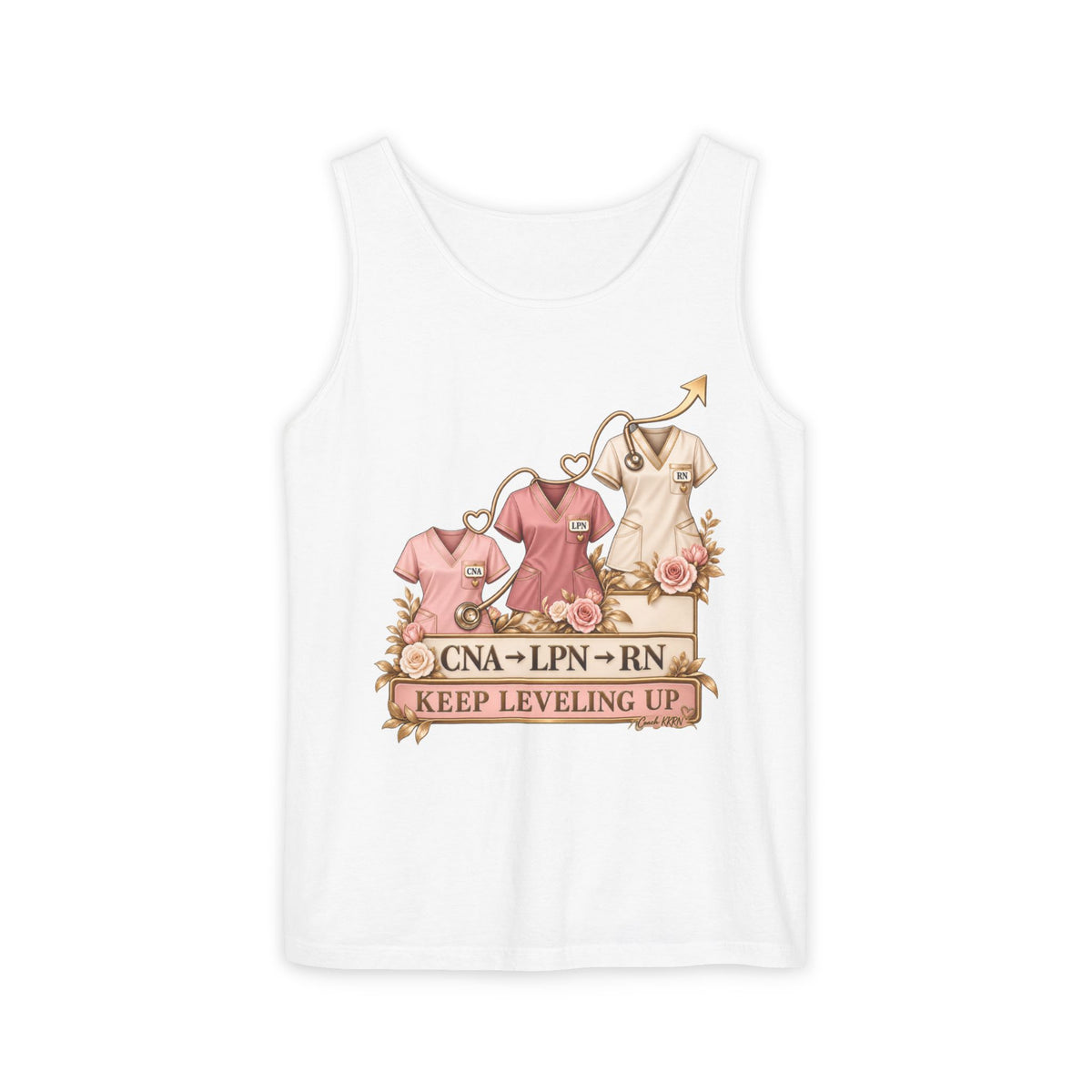 Nurse Career Progression Tank Top — "CNA → LPN → RN Keep Leveling Up"