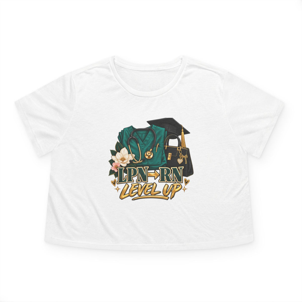 Nurse Graduation Cropped Tee — LPN  RN Level Up